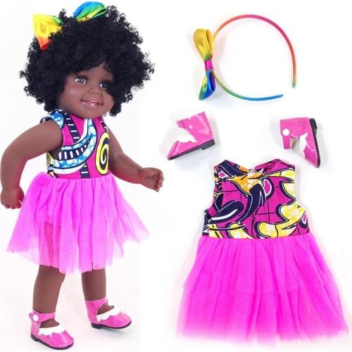 Bebes reborn doll Black Girl Dolls African American reborn baby Dolls Lifelike 45cm vinyl silicone reborn babies doll toys gift