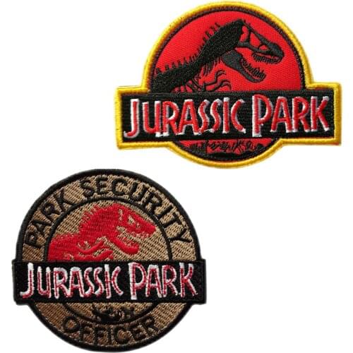 Hot Sale Jurassk Park Velcro Badge Outdoor Badge Military Armband Dinosaur Personality Cloth Stickers Clothes Patch Hat DIY