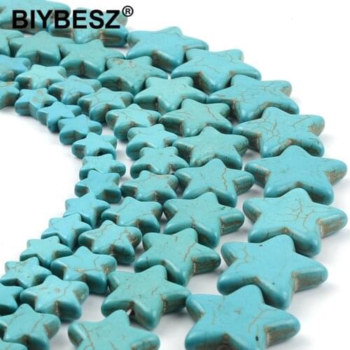 Small Big Star Natural Stone Beads For Jewelry Making Blue White Spacer Loose Bead Handmade Diy Bracelet Necklace