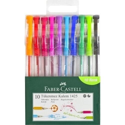 Faber-Castell 1425 Ball Family 10 PCs box, stationery school supplies, office, pen, COLORFUL