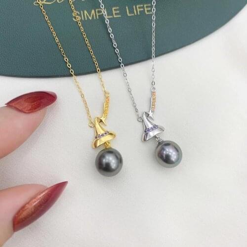 Christmas Cap 925 Sterling Silver Necklace Findings Jewelry Base Settings Mountings Parts for Akoya Edison Pearls, Coral, Jade