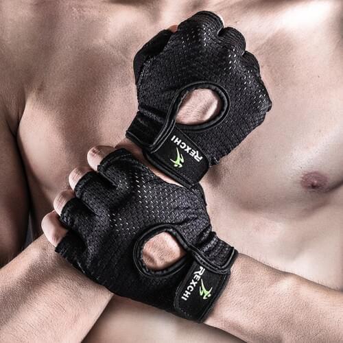Unisex Fitness Half Finger Man Gloves Mesh Breathable Outdoor Sports Skid Equipment Training Wear-resistant Handguard Gloves