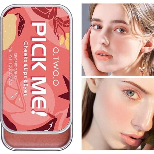 Lipstick Eye Shadow Blush 3-in-1 Repairing Palette Monochrome Red Rouge Cream Naturally Blusher Beauty Face Cosmetics