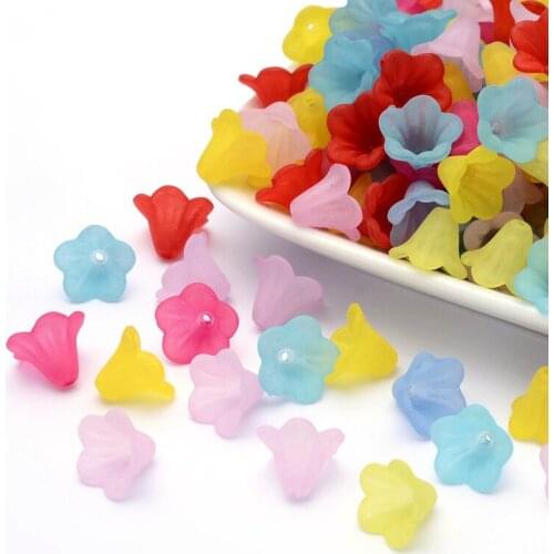 Transparent Frosted Effect Acrylic Flower Beads DIY Handmade Flowers Beaded Jewelry Accessories Wholesale beads for jewelry