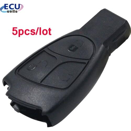 5PCS X Replacement 3 Buttons Remote Car Key Fob Case Cover Shell For Mercedes Benz B C E ML S CLK CL Smart Key With Logo