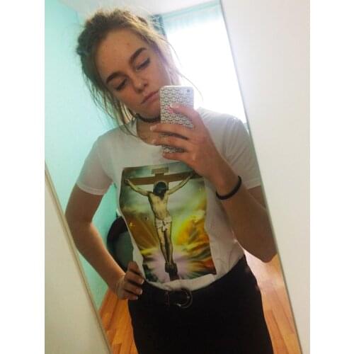 SKAM ISKA same paragraph Jesus t shirt Women fashion tops tees soft comfort tshirt Short Sleeve O-Neck girls casual T-Shirts