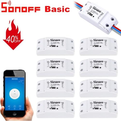 1/5Pcs Sonoff Basic Wireless Wifi Switch Remote Control Automation Module DIY Timer Universal Smart Home 10A 220V AC 90-250V