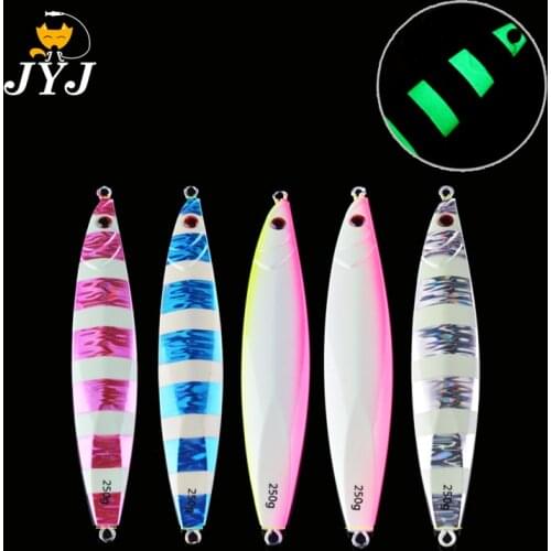 1pc Slow Jig Lead Fish Lure 80g 100g 120g 150g 200g 250g Metal Jigs Slow Jigging Lures 5 Color Salt Water Fishing Lure