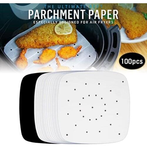 100pcs Air Fryer Parchment Paper Sheets Accessories for Airfryer Frying Cooking Baking Barbecue Food Mat XH8Z