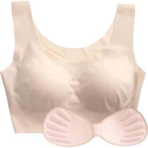 2021 Seamless Push Up Bra Removable Padded Lingerie Sexy Push Up Wireless Breast Inserts Silicone Breast Enhancement