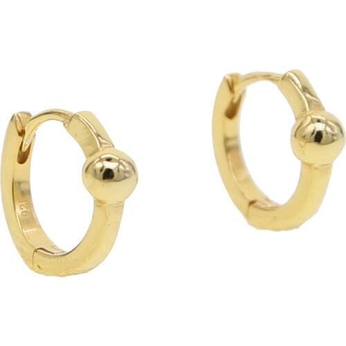 2021 Vermeil Jewelry Gold Silver Color 925 Sterling Silver Ring Minimal Delicate Design Mini Ball Earring Tiny Elegance Jewelry