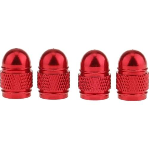 4pcs Red Anodized Tires Stem Dust For Car Bike Van Truck Repair