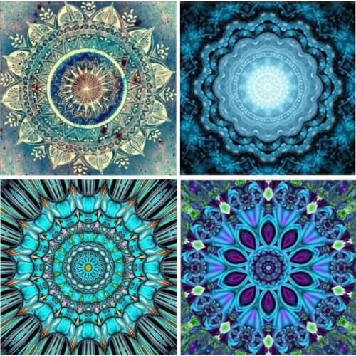 5D DIY Diamond Painting Set Decorating Cabinet Table Stickers Full Drill Rhinestone Diamond Embroidery Paintings,Mandala Flower