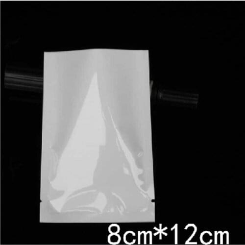 8*12cm Open Top White Aluminum Foil Coffee Tea Snack Storage Packing Vacuum Pouches Heat Sealable Mylar Bags Plastic Packag Bag