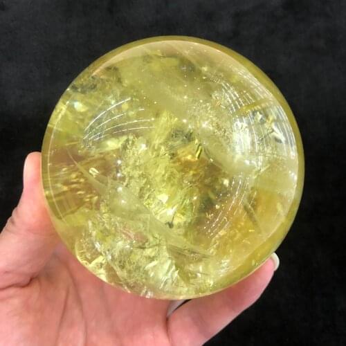 AAAAA Natural Crystal Quartz Rainbow Citrine Sphere Energy Ball Reiki Stone Home Office Aquarium Decoration Accessories Gemstone