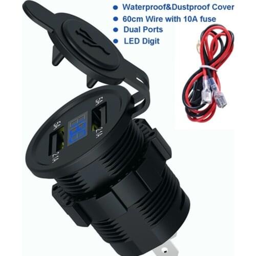 Car Charger For Cigarette Lighter 2 USB DC/5V 2.1A Cup Power Socket Adapter Plug Cigarette Lighter Splitter Mobile Phone Charger