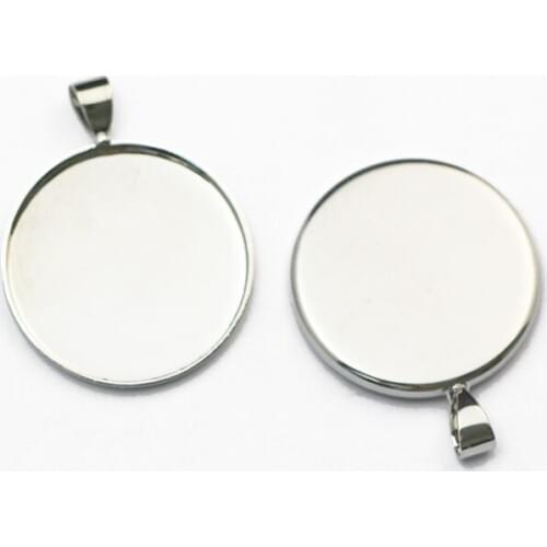 Beadsnice 25mm Round Brass Pendant Setting Blank Metal Pendant Pendant Base Jewelry Making Findings 7647
