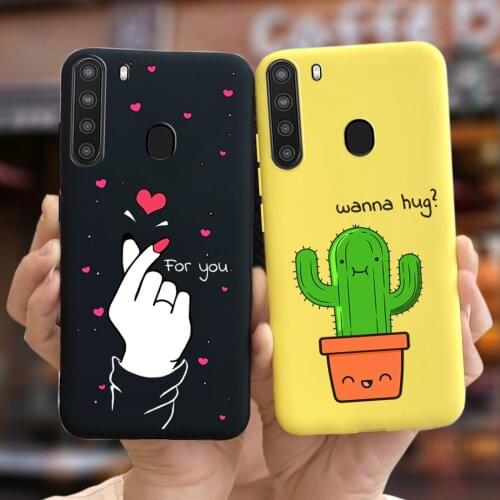 For Samsung Galaxy A21 Case SM-A215U Soft Slim TPU Fundas Cartoon Cover For Samsung A21 A 21 A215U Phone Cases Shockproof Bumper