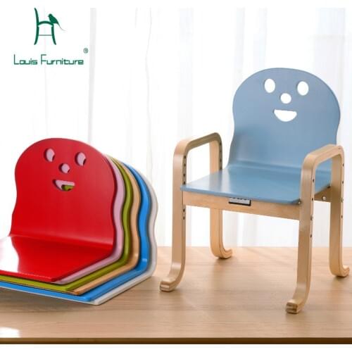 Louis Fashion Childrens Chairs Kindergartens Modern Simple Backups Household Solid Wood Can Be Lifted