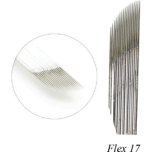 Double Line Needles Manual Pen Blades Bevel 17Pins Microblading Permanent Makeup Eyebrow Tattoo 3D Embroidery