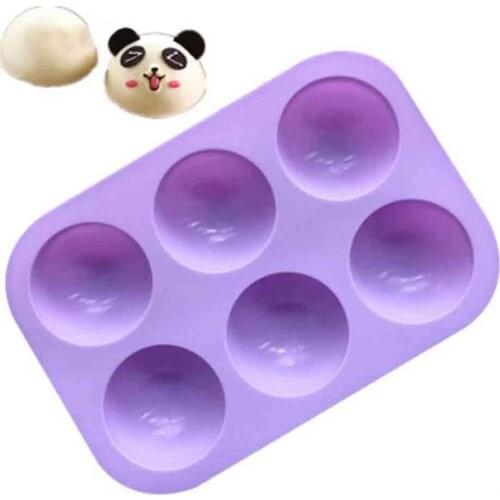 Purple 6 Holes Silicone Baking Mold 3D Half Ball Sphere Chocolate Mold Cupcake Tools Mold Bakeware DIY Muffin Cake kitchen C4L5