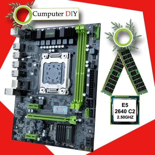 HUANANZHI X79-6M M-ATX Motherboard with Dual M.2 SSD Slot Computer Set Xeon Processor E5 2640 Big Brand RAM 32G(2*16G) REG ECC