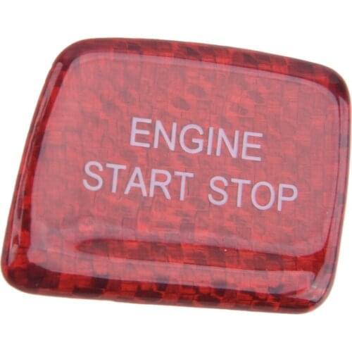 Red Carbon Fiber Car Engine Start Stop Button Cover Trim Sticker Fit For Chevrolet Camaro 2016 2017 2018 2019 2020 Accessories