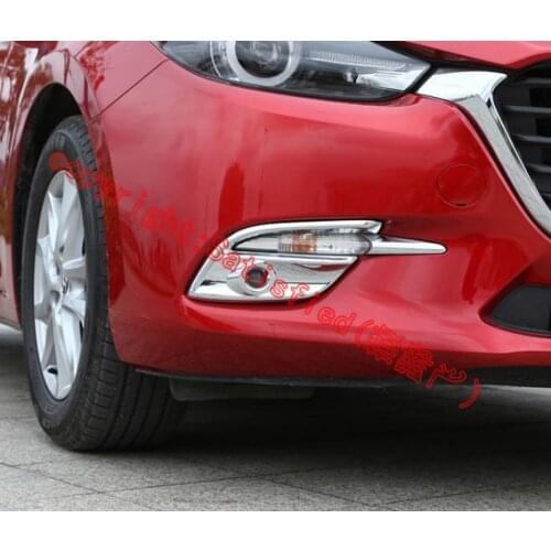 For Mazda 3 M3 Axela 2017 2018 ABS Chrome Front Fog Light Lamp Cover Trim Molding Bezel Garnish