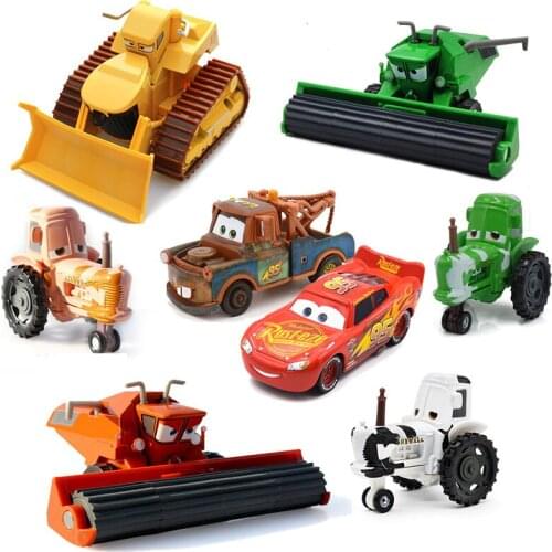 Cars Lightning Mcqueen Mater Ranch Tractor Cow Harvester Frank Friction Metal Diecast Car Model Toy for Kid Boy Childrens Gift