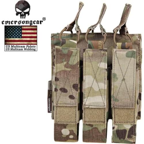 EMERSONGEAR Modular Triple Pouch Airsoft Hunting MP7 Magazine Pouch Wargame Tactical Accessories Molle Mag Pouch Multicam EM6357