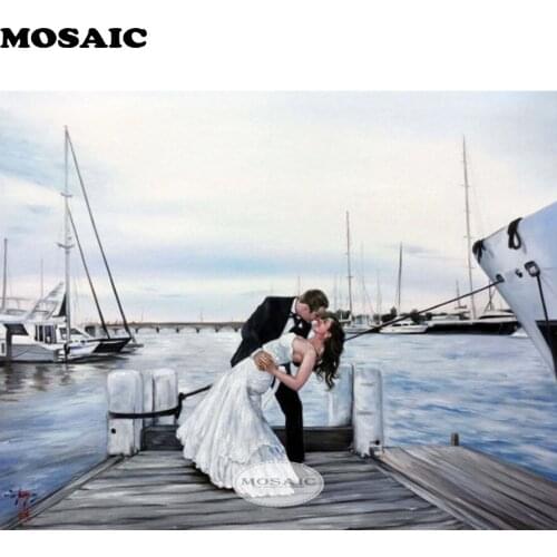 Mosaic Diamond,Embroidery,Cross Stitch Full Square Kit DIY Diamond Painting Mosaic Rhinestones couple kiss Home Decoration B171