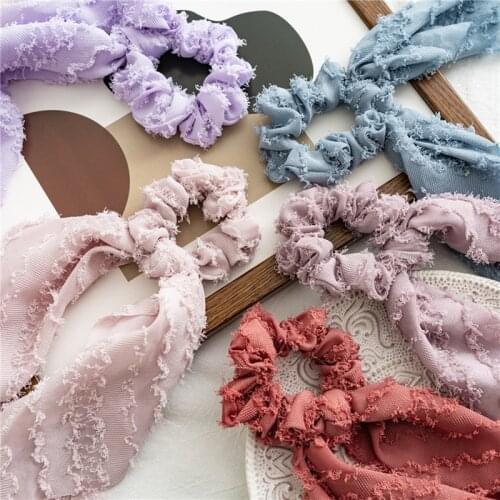 2021 New Women Bow-knot Hairbands Horsetail Floating Hairring Large Intestine Ring Elastic Hair Tie for Girls Hair Accessories