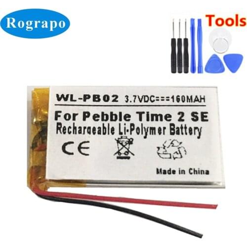 New 3.7V 160mAh Li-Polymer LSSP441522AE Replacement Battery For Pebble Time 2 SE Accumulator 2-wire