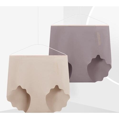 Sexy Women Panties Ice Silk Briefs Seamless Underwear High Waist Pants Comfort Lingerie Female Underpants Thong Plus Size Shaper