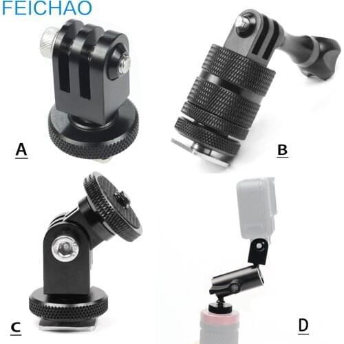 360 Rotatable Cold Shoe 1/4" Mount Action Camera Tripod Adapter for Monitor Light Bracket for GoPro 9 8 5 Insta360 ONE R Gimbal