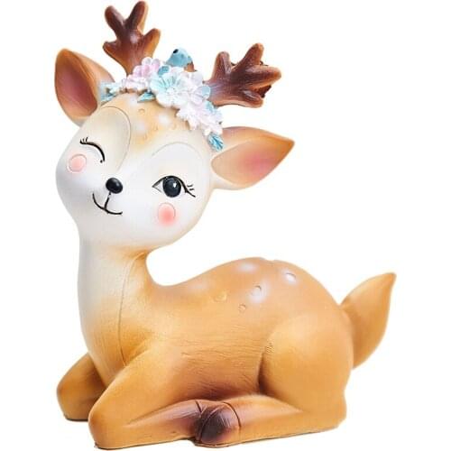 NORDIC GIRLS HEART ROOM PENDULUM CREATIVE LOVELY DEER RESIN DECORATIONS BIRTHDAY GIFTS MURALS ACCESSORIES HOME DECORATION GIFTS