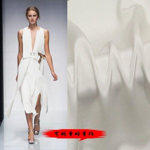 100% silk fabric 138cm wide 30mm heavy crepe de chine fabric white crepe dress skirt high quality silk cloth specials