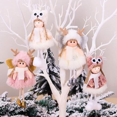 Big Eye Cap Cute Angel Doll Merry Christmas Decoration 2020 Navidad Noel Christmas Tree Ornaments Birthday Gift New Year 2021