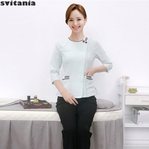 Svitania Women Hotel Uniforms Spa Uniform Set Uniform Salon Beauty Manicurist Uniform Waiter Work Clothing Hairdresser Suit