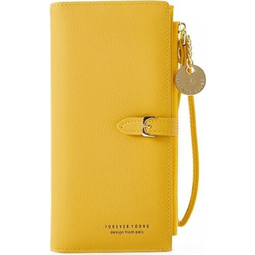 Vento Marea Women Wallet Faux Leather Fashion Lady Wristlet Handbags Long Female Money Bag Zipper Coin Purse Pink Card ID Holder