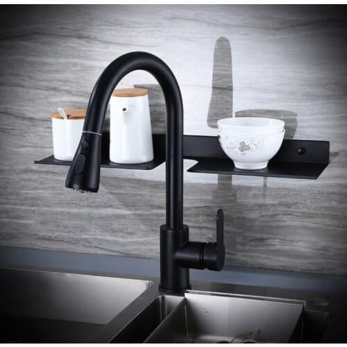 Black Brass Pull out Kitchen Faucet 360 Swivel Bathroom Basin Sink Mixer Tap Crane mixer tap