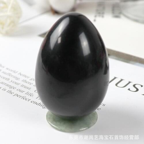 50*35 Big Obsidian Yoni Ball Undrill Massage Egg NaturaL Crystal Kegel Vaginal Exercise Tool Pelvic Floor Muscle Health Care