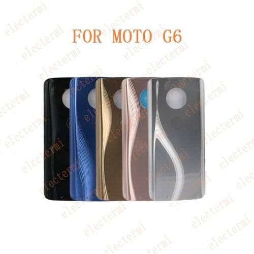 10pcs/lot Rear Back Battery Case Cover Housing Replacement Parts With Glue Adhensive Sticker For Motorola Moto G6