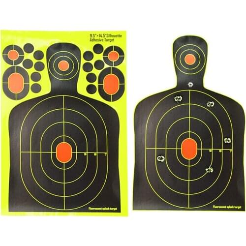 10pcs 36.4*24cm Archery Target Paper Adhesive Splash Fluorescence Paper Training Practicing Hunting Accessory