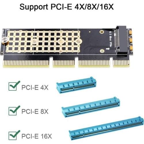 Adapter for M2 NVMe PCIe SSD to PCIe Card M2 MKey Driver Hard Drive Adapter Support PCIe x4x8x16 Slot