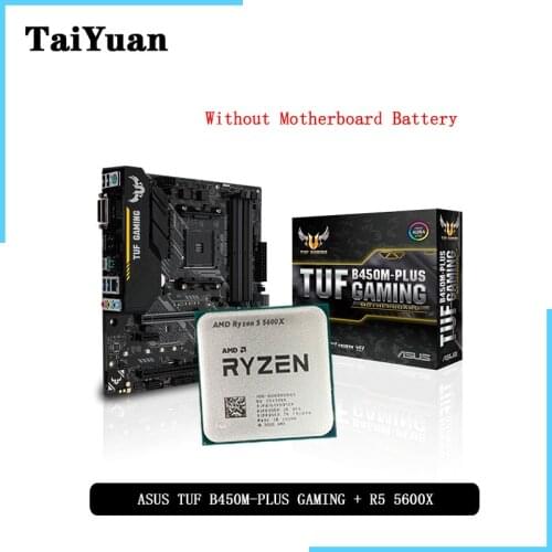 AMD Ryzen 5 5600X R5 5600X CPU + ASUS TUF B450M PRO GAMING Motherboard Suit Socket AM4 All new but without cooler
