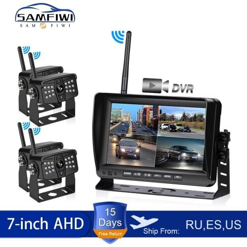 7 inch Car Monitor AHD Wireless DVR Display Vehicle Auto Screen Rear View Truck Monitors Reverse Backup Recorder Wifi Camera
