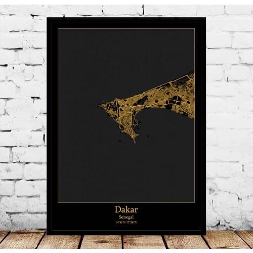 Dakar Senegal Map Poster