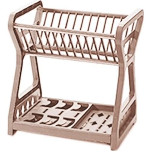 Double-Layer Kitchen Dish Bowl Draining Storage Rack Basket with Chopstick Cage Storage Shelf Drying Stand Draining