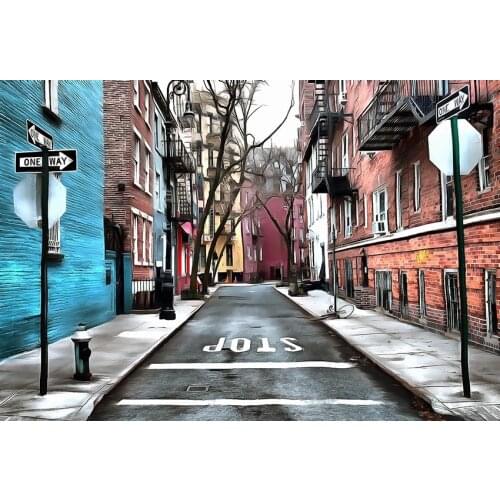 Snowy city street photo backgrounds vinyl travelling photography backdrops for photo Studio props Backdrops photophone LV-1735